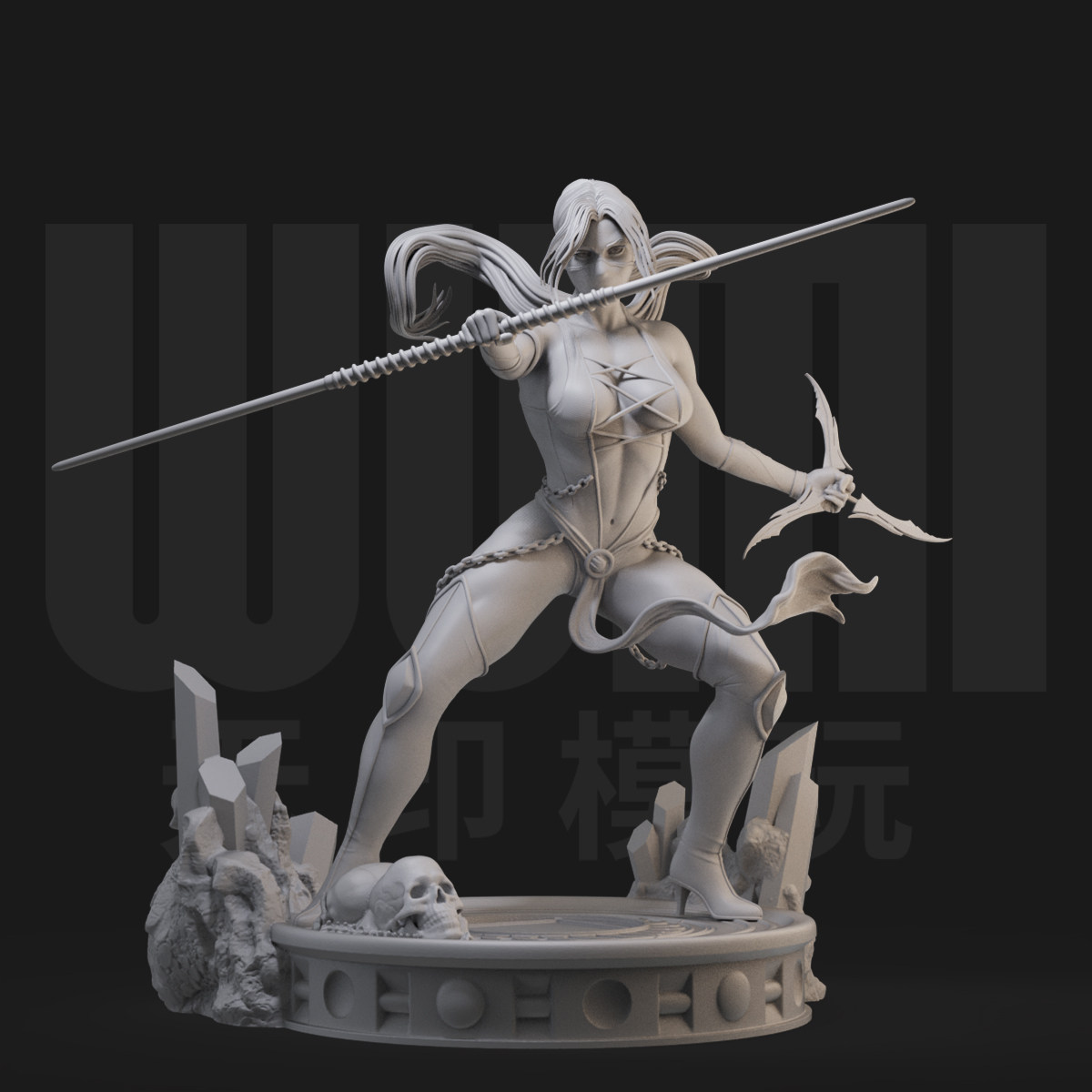 玉姬 真人快打小姐姐 1/24gk白模 1比12手办3d打印树脂模型 390