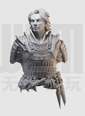 1/10 人类剑士半身胸像 16比例GK树脂白模手办模型 767