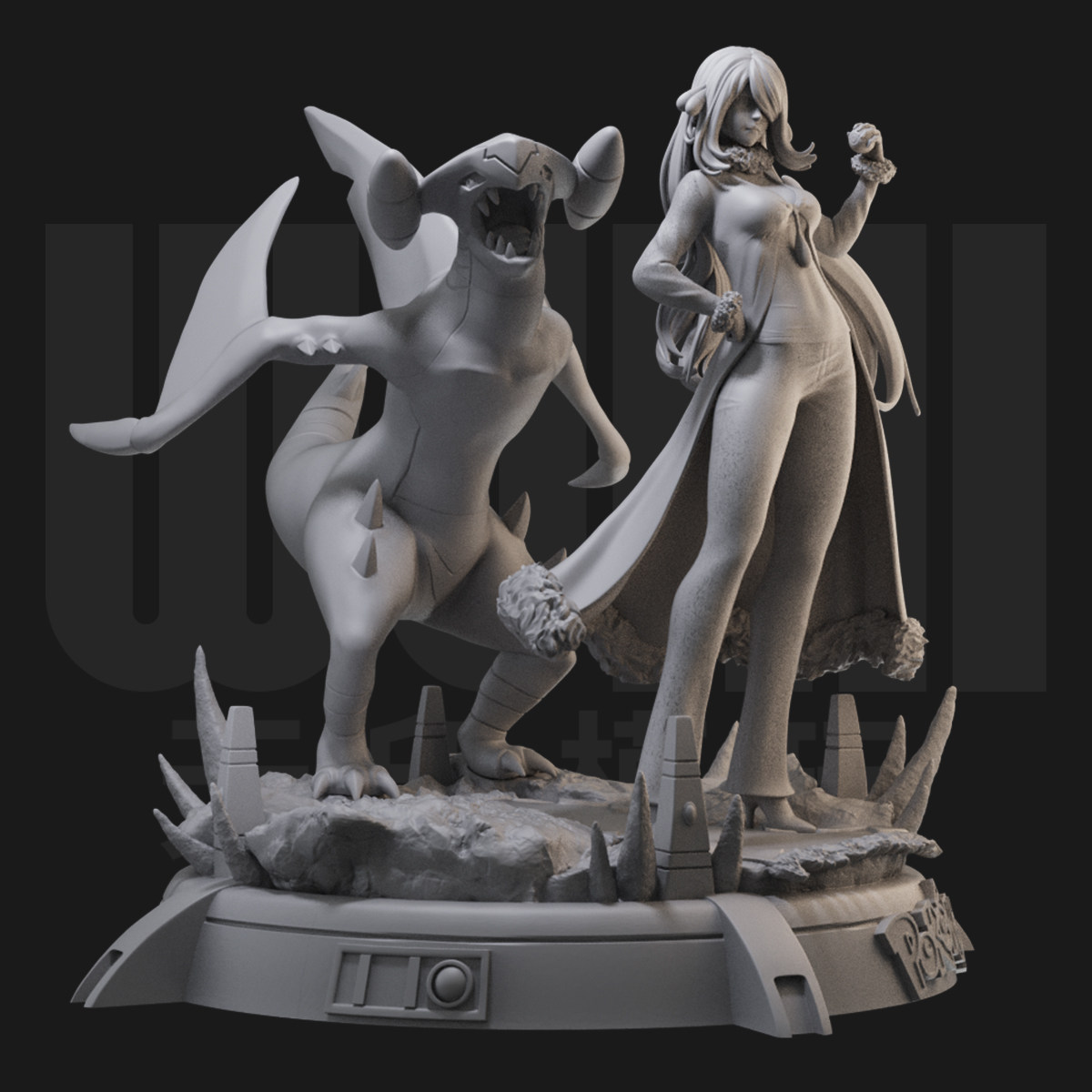 竹兰 宝可梦游戏女角色 1:24白模手办/18比例GK兵人3D打印模 1223