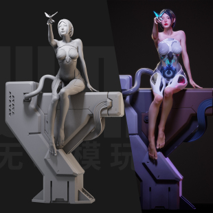 18比例GK白模手办3D打印兵人模型 赛博朋克 仿生机器人 5475