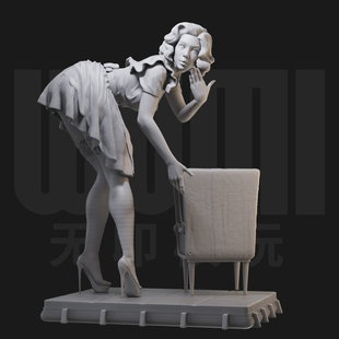 1/24 旺达幻视 家庭主妇 18比例GK白模手办 3D打印兵人模型 2320