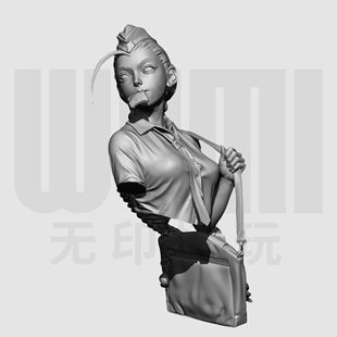 街头霸王 嘉米 1/10胸像白模 16比例GK树脂白模手办模型 1686