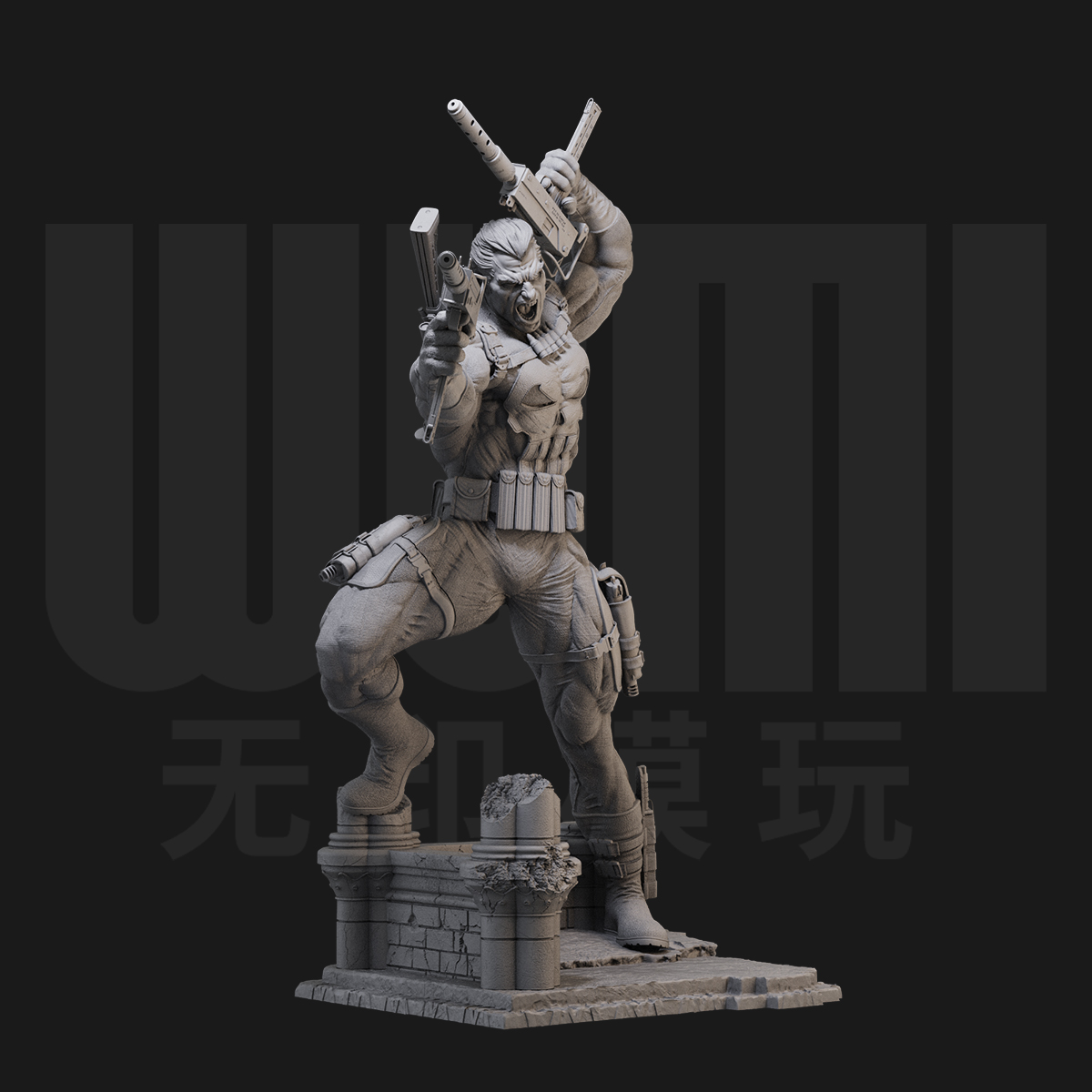 1/24 惩罚者 漫威 反英雄 18比例GK白模手办3D打印兵人模型 5300