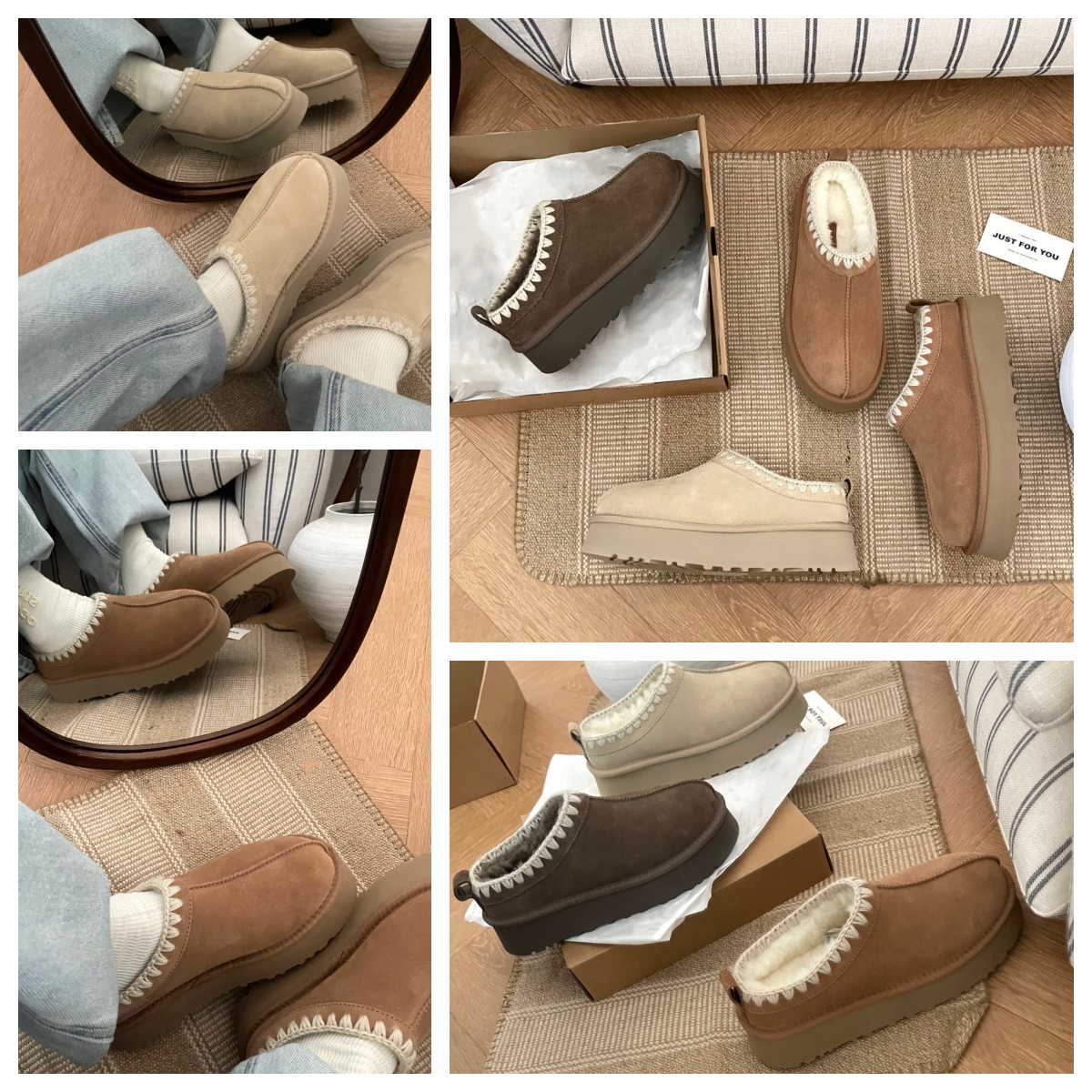 OOTD KMIT 秋冬新品澳洲羊皮毛一体针织民族风包头外穿半拖鞋