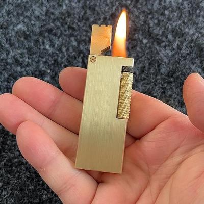 黄铜抬臂侧拨轮侧滑煤油打火机