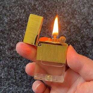 透明油仓打火机 砂轮按压式上油打火机 可视油仓打火机 包邮