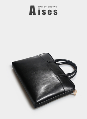 新款男女士适用苹果pro air13.3/14寸真皮电脑包时尚牛皮公文包