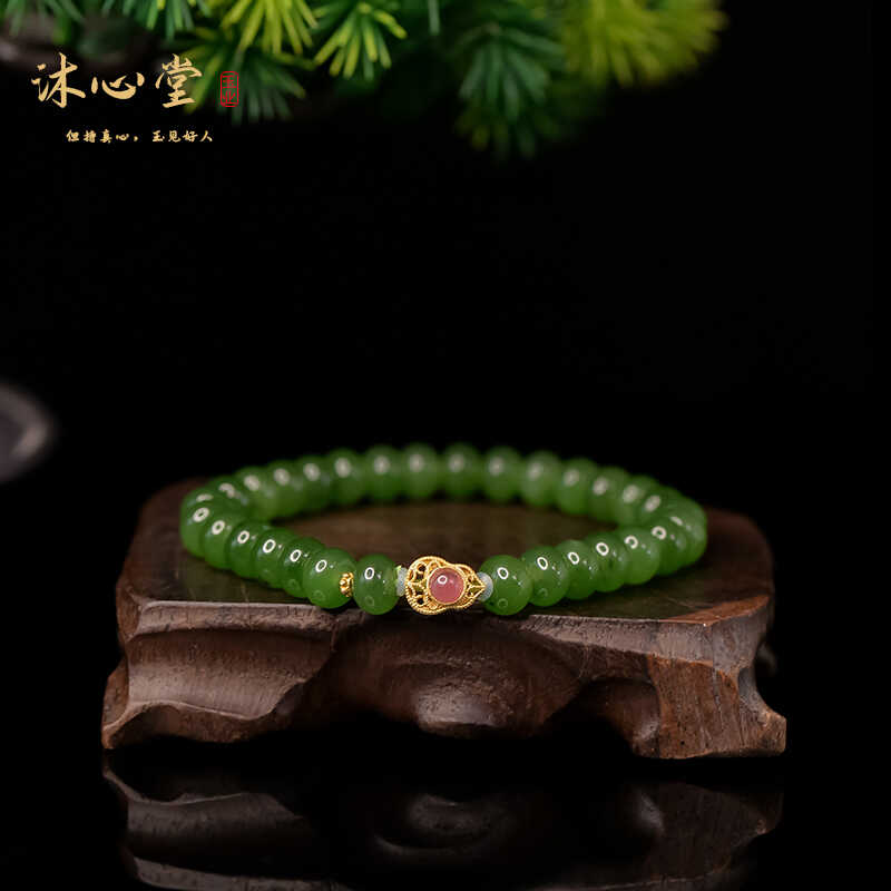 苹果绿葫芦碧玉设计款8毫米手串