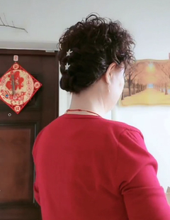 盘发羊毛卷假发女中长发卷发妈妈长头发头套式全真人发真发中老年