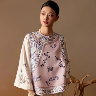 【清凝·马甲】苏绣新中式国风手工刺绣外套女新款高端重磅桑蚕丝