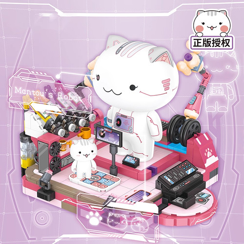积乎一群喵积木机器猫玩具汤圆