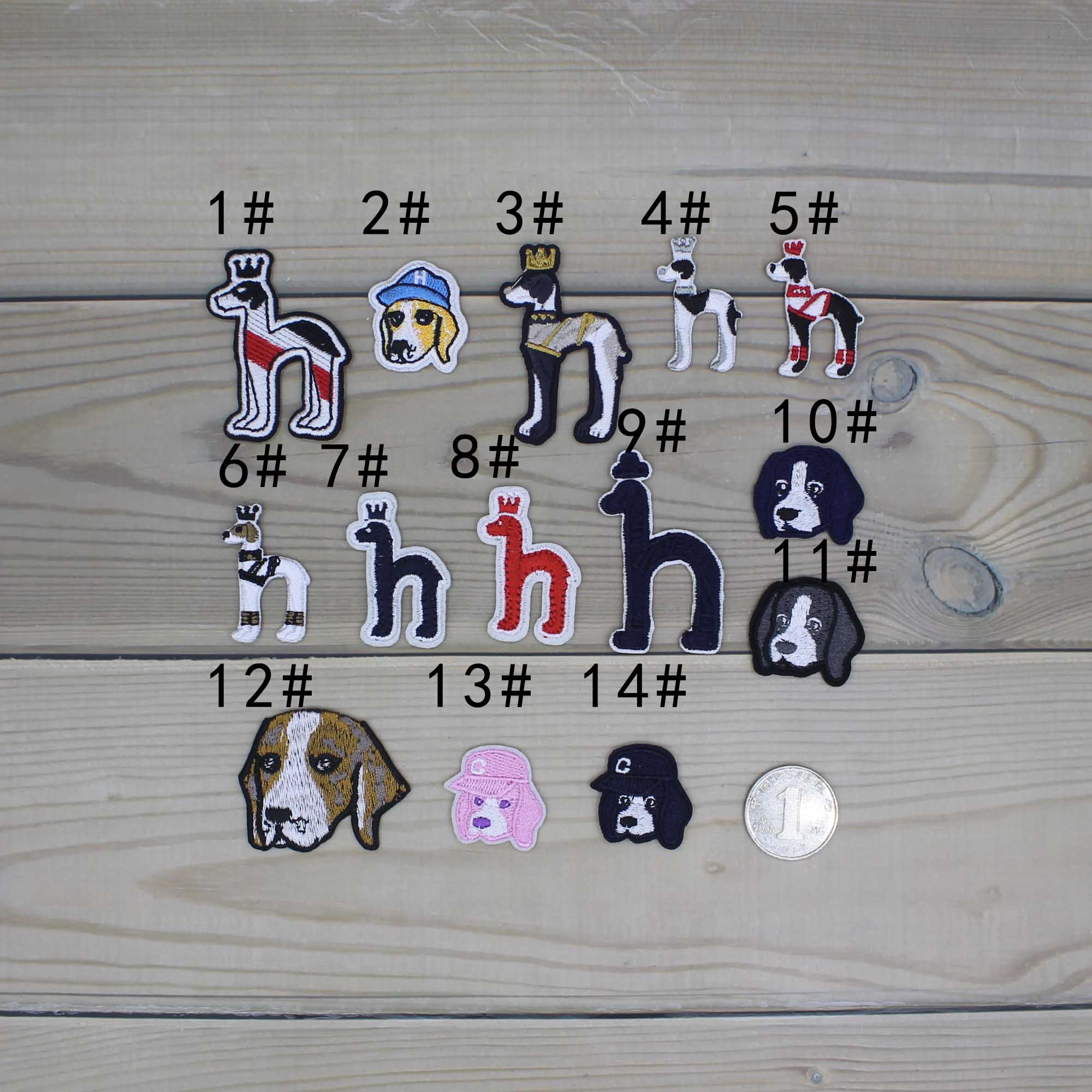 熨烫/手缝布贴补丁衣服裤子羽绒刺绣贴布装饰破洞时尚徽章logo狗