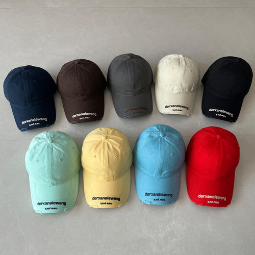 潮牌美式复古水洗棉破洞棒球帽