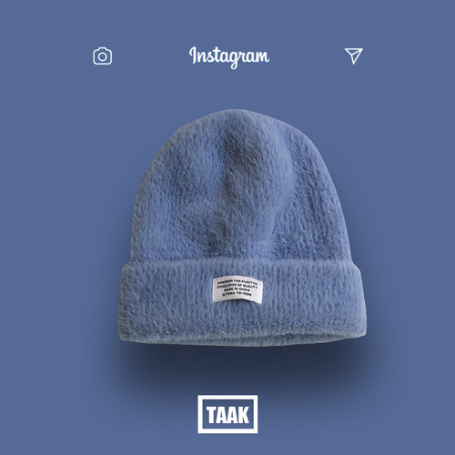 网红亲肤仿貂毛ins温暖针织帽子