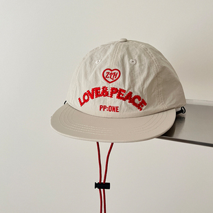 百搭亲子鸭舌帽潮男 韩版 TAAK韩国新款 速干抽绳平檐棒球帽子女夏季