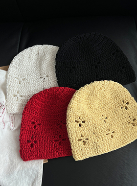 TAAK韩国IG博主同款套头针织帽子女春秋韩版小众薄款毛线帽冷帽潮