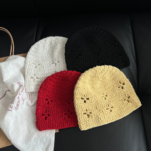 TAAK韩国IG博主同款套头针织帽子女春秋韩版小众薄款毛线帽冷帽潮