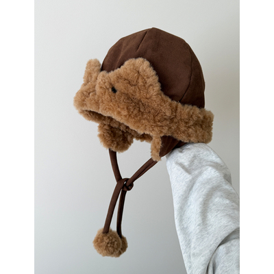 可爱兔耳朵麂皮绒雷锋帽
