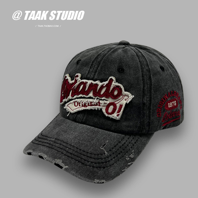 美式水洗做旧牛仔布帽