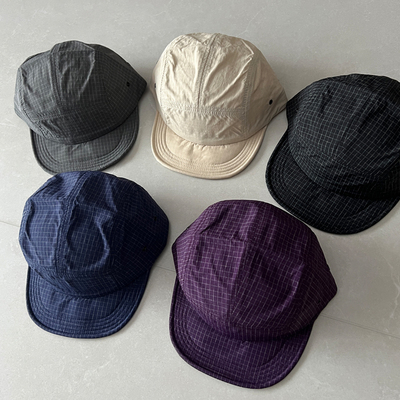 紫色户外速干小格棒球帽