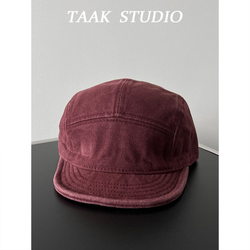 阿美咔叽美式复古短檐鸭舌帽