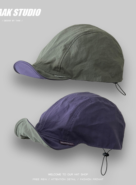 TAAK潮牌双面戴可折叠跑步帽户外轻薄速干鸭舌帽男棒球帽子女夏季