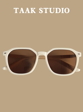 2024新款辣妹ins凹造型米色墨镜