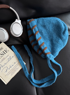 TAAK韩系手工缝线辫子毛线帽子女冬季保暖护耳显脸小针织帽雷锋帽