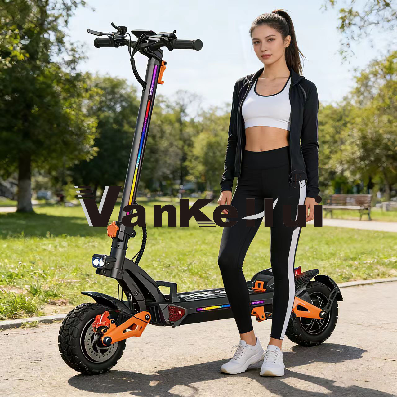 批发价新款折叠单双驱越野代步车踏板车scooter二轮锂电动滑板车