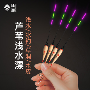 狂潮芦苇浅水漂夜光漂小短尾鲫鱼漂醒目电子漂浮漂水皮高灵敏专用