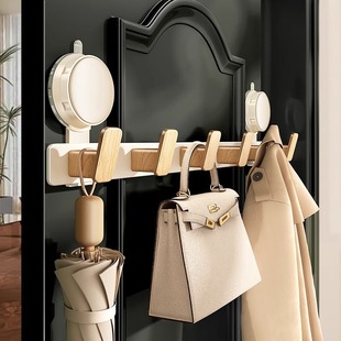 门后吸盘挂钩一排免打孔强力承重入户挂衣架区玄关进门收纳置物架