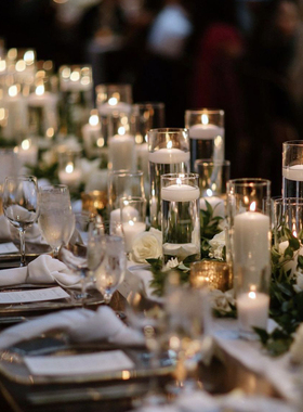 耐高温欧式玻璃烛台情人节浪漫烛光晚餐蜡烛生日派对酒店婚礼宴会