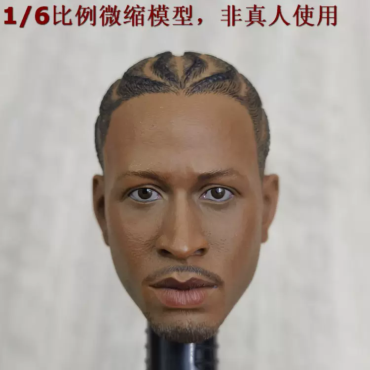 หุ่นทหาร 1/6 ชาวแอฟริกัน ศีรษะผมเปียสีดำ พร้อมอุปกรณ์เสริมภายใน ทำจาก PVC