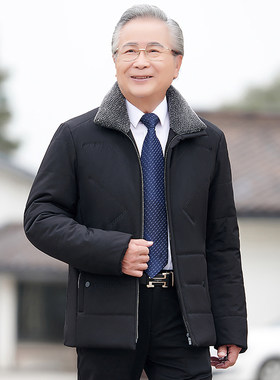 中年男士加绒加厚新款爷爷棉衣