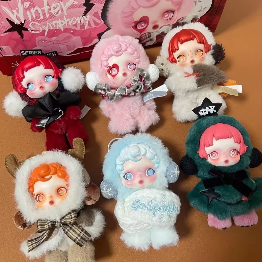 冬日乐章系列祖国版SKULLPANDA冬日一代毛绒搪胶公仔潮玩盲盒现货