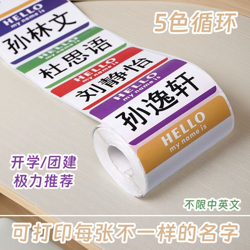 300贴姓名贴纸可打印全班名字