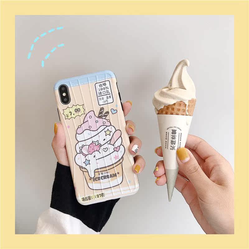 Cute 6 Youth 7 8plus Hwangcho ice cream Apple Mobile phone shell iphone xs max/xrin the Shoes/Baby Shoes/Parent-child shoes , Canvas shoes  category - from Buy2taobao.com to provide professional Taobao agent buy service