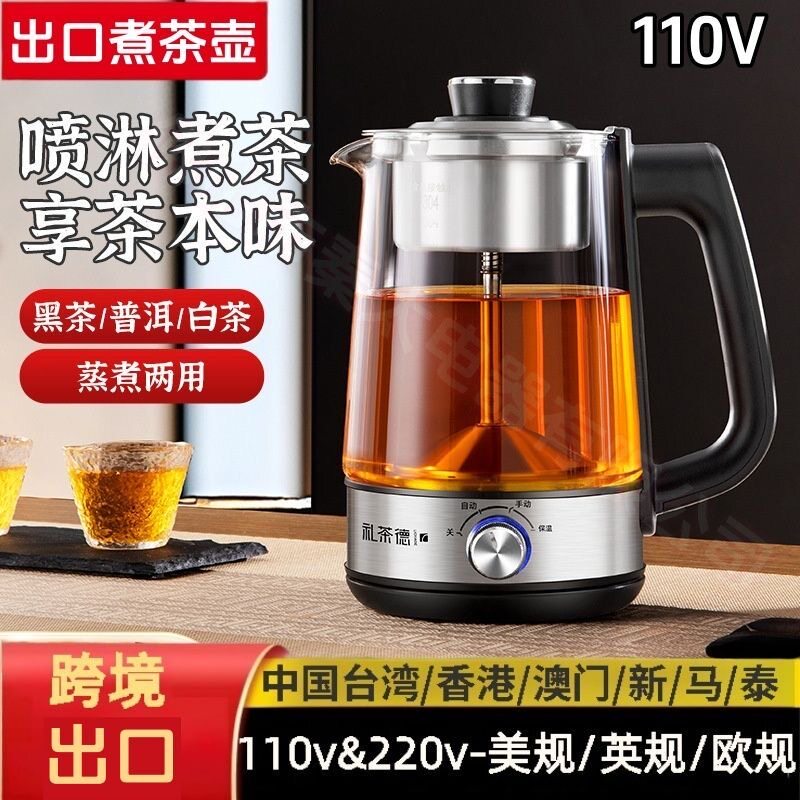110V电热煮茶器煎药壶全自动蒸汽喷淋式煮养生花茶机泡咖啡壶台湾