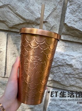 闪耀鱼鳞不锈钢吸管杯