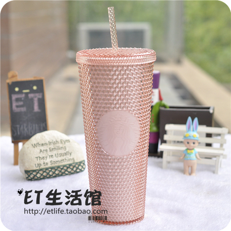 韩国星巴克杯子 2021粉色樱花 限量新款 榴莲杯 大容量吸管杯现货