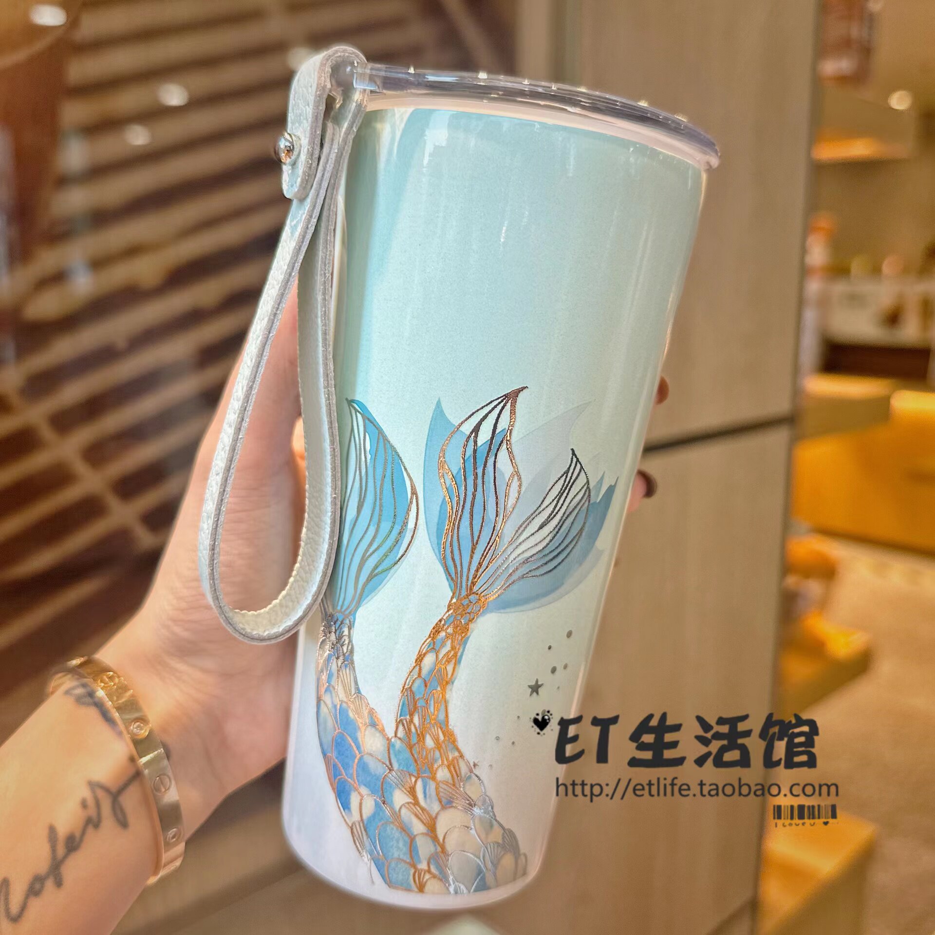 星巴克美人鱼小熊不锈钢保温杯