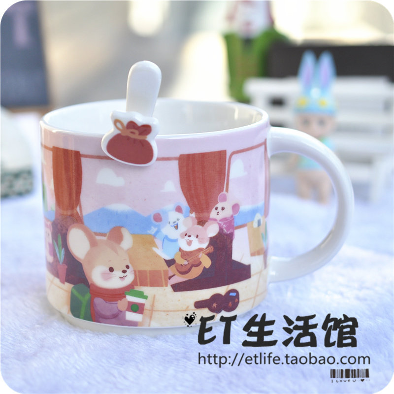 鼠年粉色搅拌棒星巴克杯子
