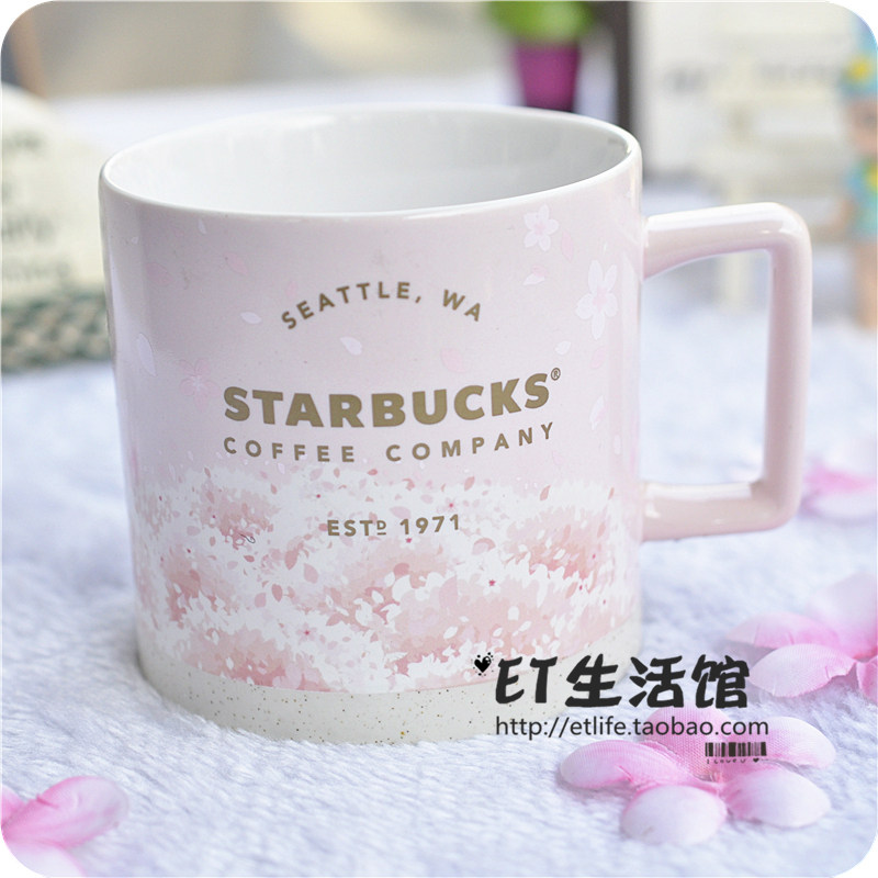 韩国粉色周年庆星巴克杯子
