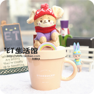 星巴克杯子 2020新年鼠年可爱手机支架小熊老鼠娃娃咖啡马克杯组