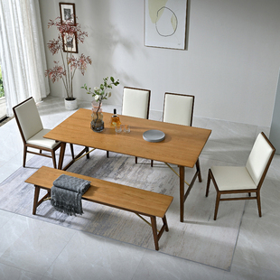 北欧commune同款实木餐桌椅组合现代简约家用小户型饭桌吃饭桌子