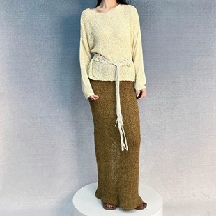 清仓不补 针织衫 镂空棒针圆领宽松显瘦套头空调衫 长袖 女 罩衫