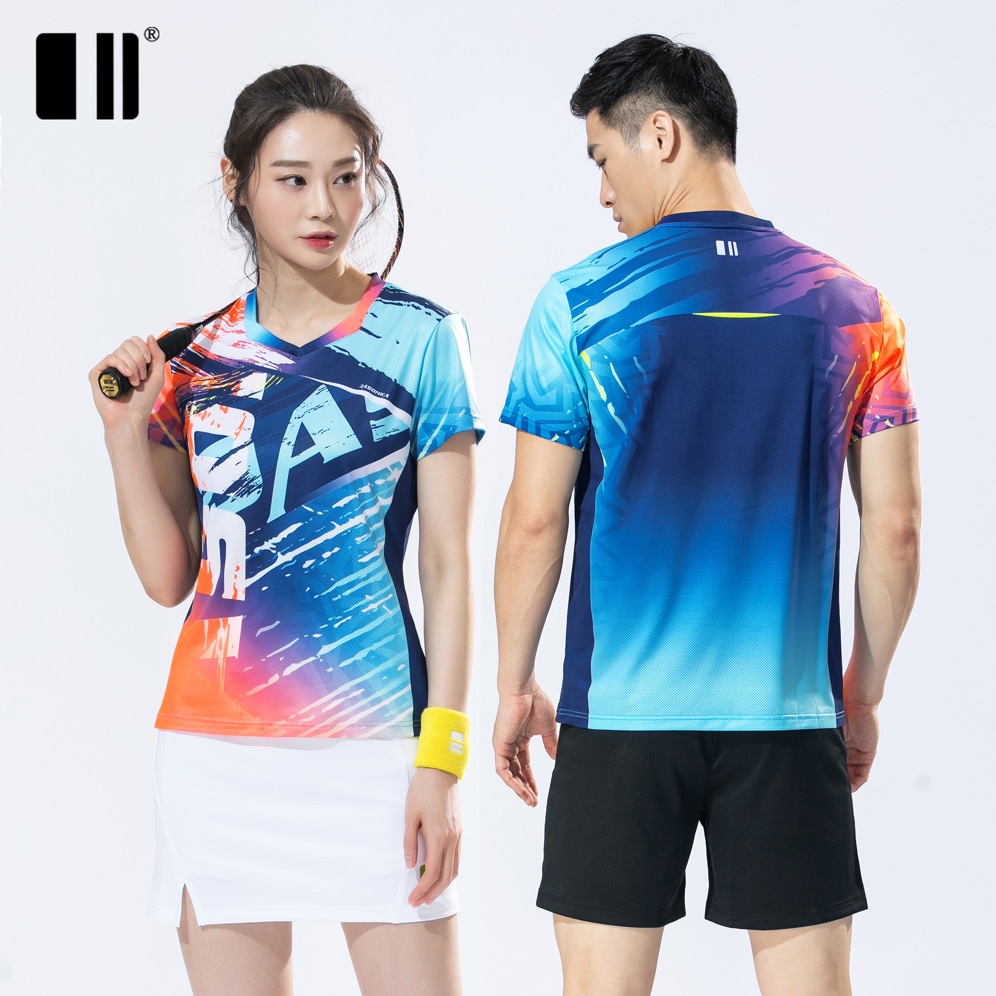 單雙號DASONKA團(tuán)體定制運(yùn)動T恤羽毛球服男女套裝短袖排球比賽隊服