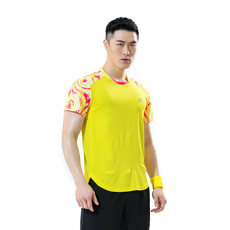 女子修身羽毛球服乒乓球服网球服排球服圆领T恤跑步运动T恤速干衣