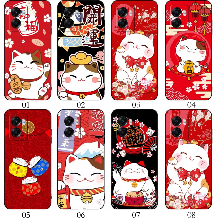 招财猫 适用 荣耀Play8T/Pro/Play6T/OPPO Find X3/Play7T/X5/OPPO K10x/K11x/K9x/A2x/A1x/A2m手机壳