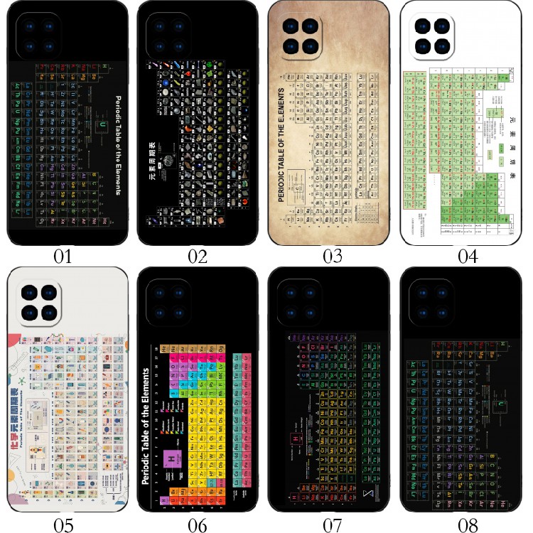 元素周期表 适用 华为 nova8 SE/Pro+/7i/红米Note 13/6/K70/10A/9C/小米11/13/14/青春10/realme Q手机壳